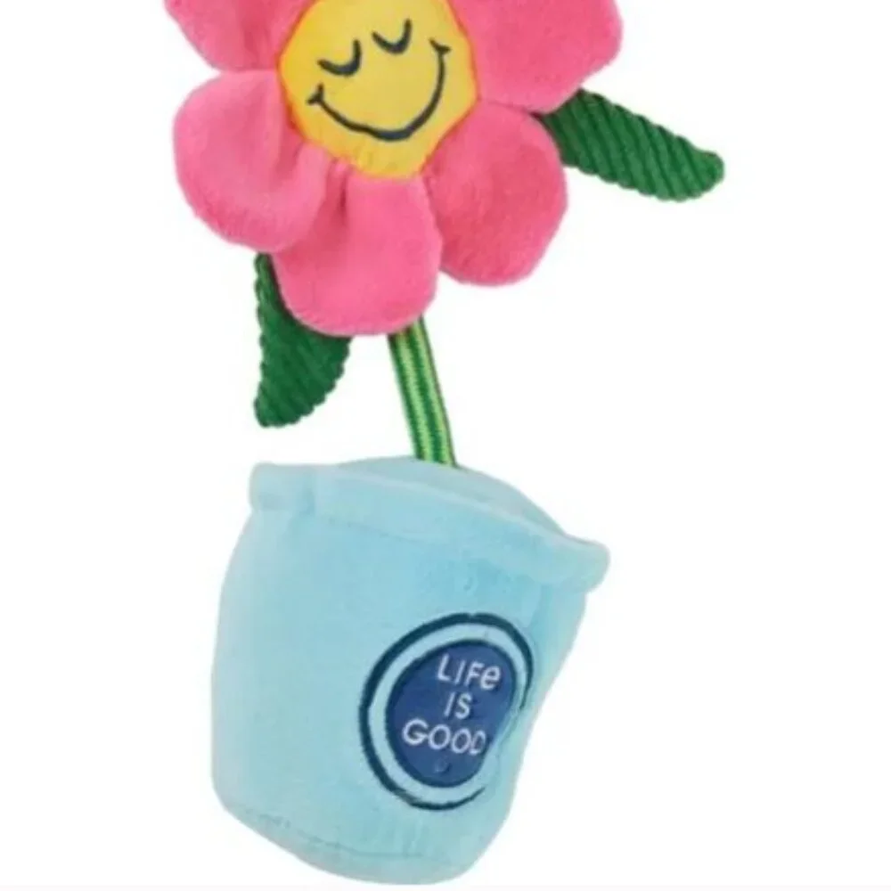NWT LIFE IS GOOD Plush Flower with Rope Pet Toy 15in High